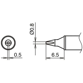 FX-1001专用0.8D型400℃烙铁头HAKKO白光T31B-02D08